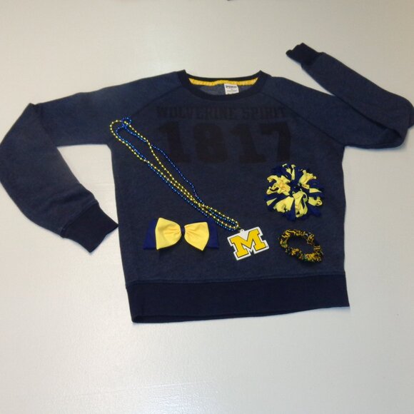 Victoria's Secret Pink Michigan Sweatshirt Size XS Navy Blue and Accessories - Picture 12 of 12